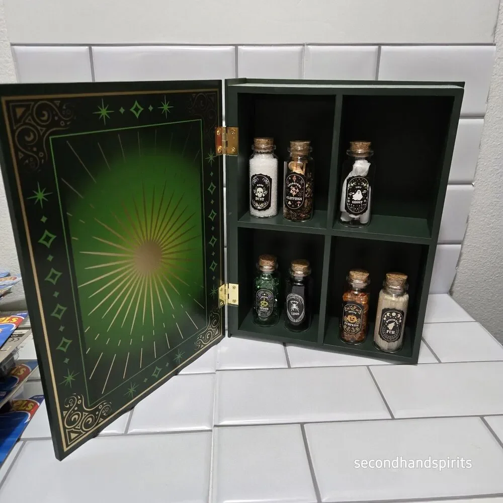 2025 Target Bullseye Halloween Spells Potions Book Storage Box & 7 Mini Potions
